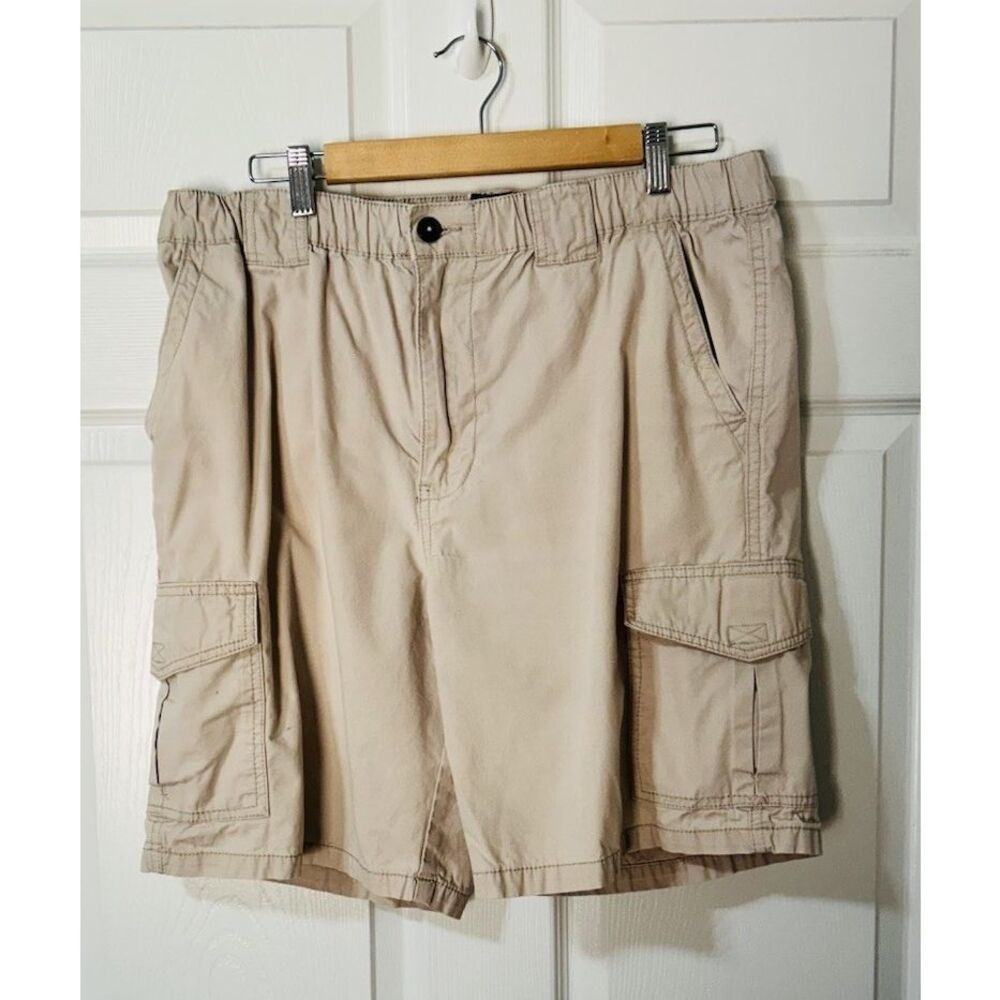 Rugged Wear Cargo Shorts Men’s 38 Tan Cotton Utility EUC